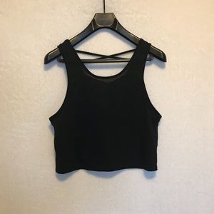 Cross Back Black Crop Top